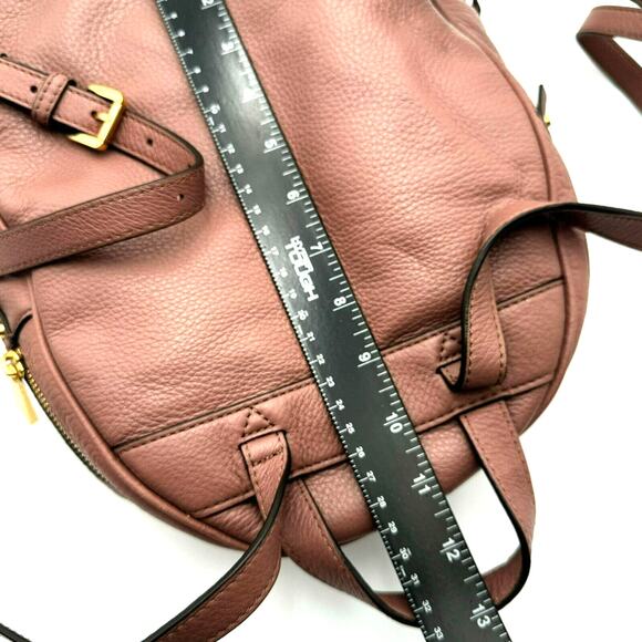 MICHAEL KORS Dusky Rose Rhea Zip Medium Leather Backpack Purse Adjustable Straps - Picture 6 of 12